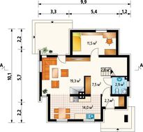 Стильный современный особняк с камином в центре