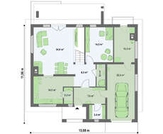 Проект двухэтажного дома с гаражом для одной машины