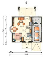 Компактный коттедж со встроенным гаражом