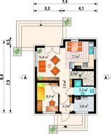 Мансардный дом с габаритами 8 на 8