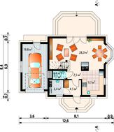 Интересное небольшое строение на пять жилых комнат