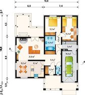 Пригожее одноэтажное строение со студией - кухней