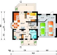 Оригинальный проект в классическом стиле коттеджа с мансардой