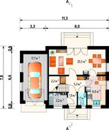 Небольшой загородный дом площадью 110 m²