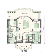 Архитектурный проект стильного загородного коттеджа с полукруглыми формами