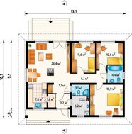Стильное небольшое строение на четыре спальни