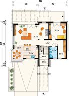 Современный интересный дом величественного вида