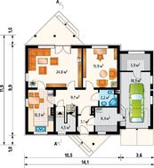 Большой загородный коттедж с современным дизайном и площадью 180 m²