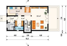 Приятного вида жилое строение декорированное деревом