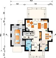 Компактный двухэтажный коттедж со стильным балконом и террасой