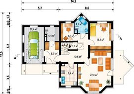 Интересный проект усадьбы с площадью 200 m²