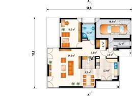 Просторный коттедж с четырьмя спальнями и гаражом