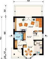 Проект интересного дома с террасой и балконами