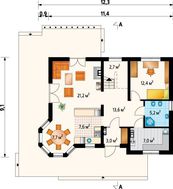 Архитектурный проект симпатичной усадьбы с деревянной террасой