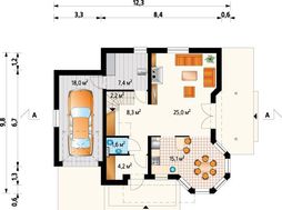 Архитектурный проект особняка с оригинальной планировкой