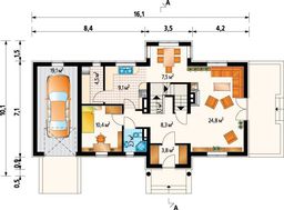 Симпатичный загородный дом с гаражом и балконами с площадью 200 m²