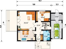 Красивый загородный особняк с цокольным этажом и небольшой верандой