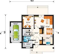 Проект красивого загородного коттеджа с площадью около 165 m²