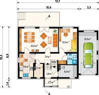 Оригинальный загородный дом с пятью большими комнатами