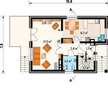 Небольшой загородный дом с гаражом в цокольном этаже