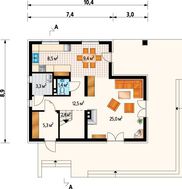 Интересный проект загородного коттеджа с пятью комнатами