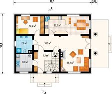 Красивый загородный дом с габаритами 10 на 13 м с балконами