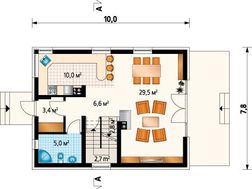 Просторный коттедж с мансардой дачного типа