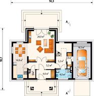 Привлекательный проект дома с мансардой и гаражом на 1 машину