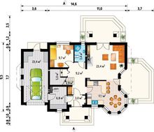 Запоминающийся проект коттеджа с мансардой площадью до 200 m²