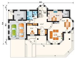 Проект представительного поместья для узкого участка