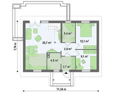 Проект дома с мансардным помещением