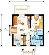 Традиционный проект коттеджа с мансардой 9 на 10