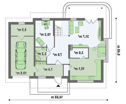 Проект недорогого дома с дополнительной спальней