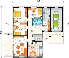 Небольшой комфортный одноэтажный коттедж