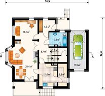 Жилой дом в несколько уровней с просторным цокольным этажом