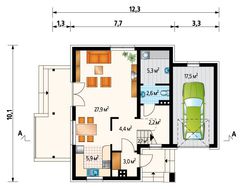 Стильный коттедж с двумя спальнями и гаражом
