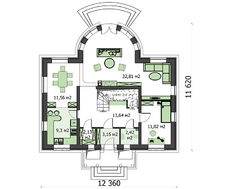 Красивый жилой дом с полукруглой гостиной