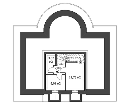 Красивый жилой дом с полукруглой гостиной