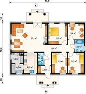 Симпатичный дом с четырехскатной кровлей