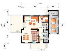 Мансардный особняк с красивой гостиной и кабинетом