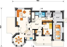 Проект необычного жилого дома с эркером-башней