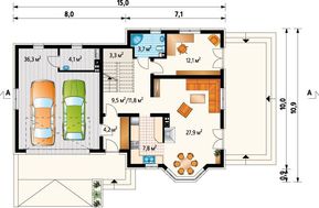 Проект строительства уютного мансардного коттеджа с многоскатной крышей