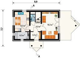 Уютный коттедж с тремя небольшими спальнями