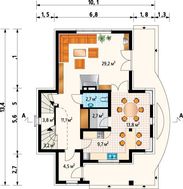 Проект современного двухэтажного дома, декорированного кирпичом