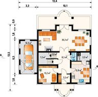 Привлекательный коттедж в классическом стиле с гаражом