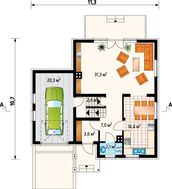 Яркий двухэтажный коттедж с цокольным этажом