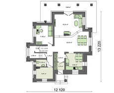 Проект двухэтажного жилого дома, декорированного камнем