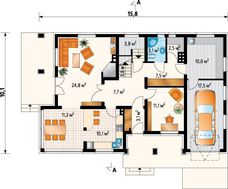 Двухэтажный коттедж праздничного вида