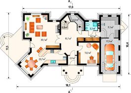 Уникальный проект красивого особняка с гаражом