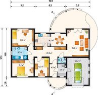 Красивый коттедж со встроенным гаражом для машины